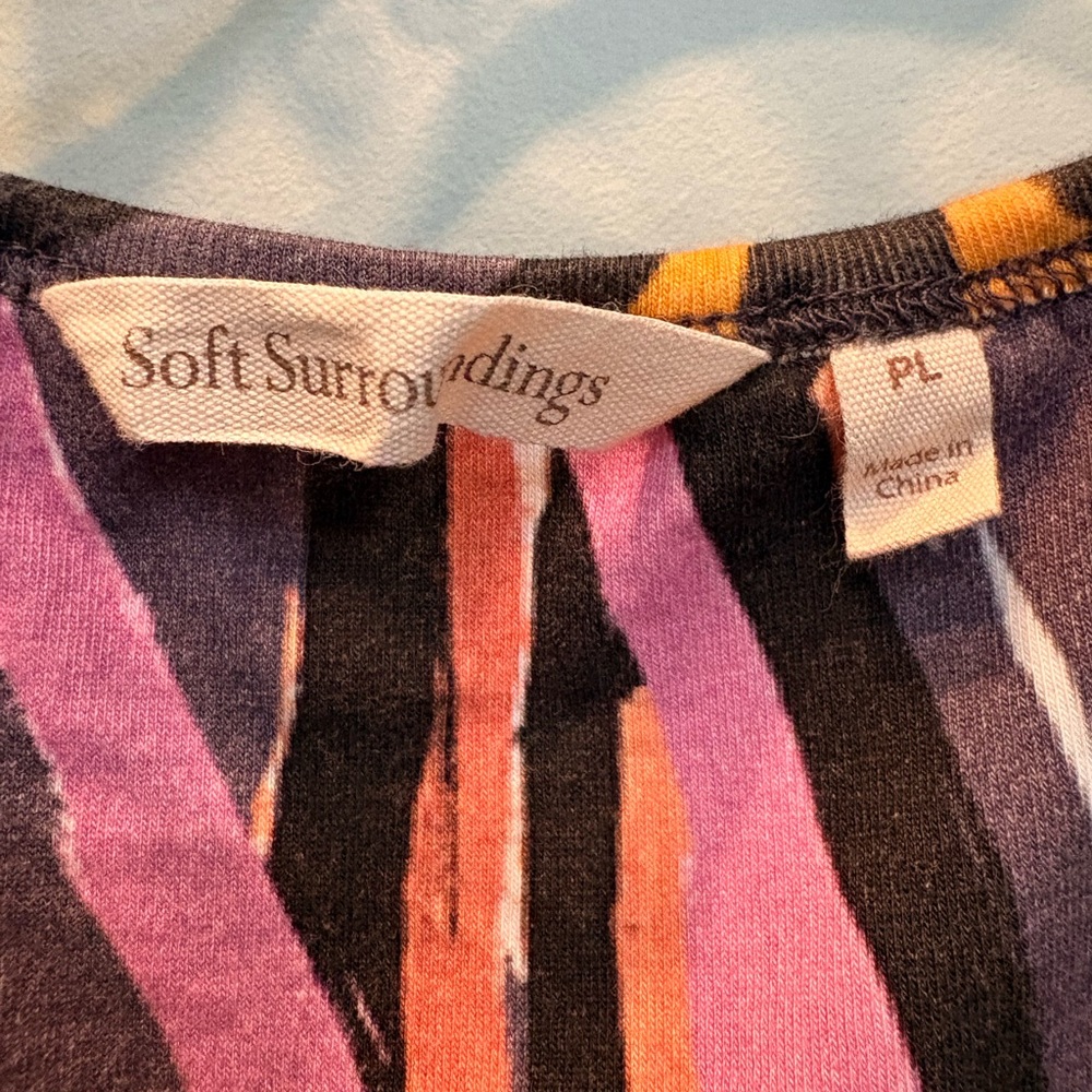 Soft Surroundings Multicolor Leaf Pattern Midi Su… - image 4